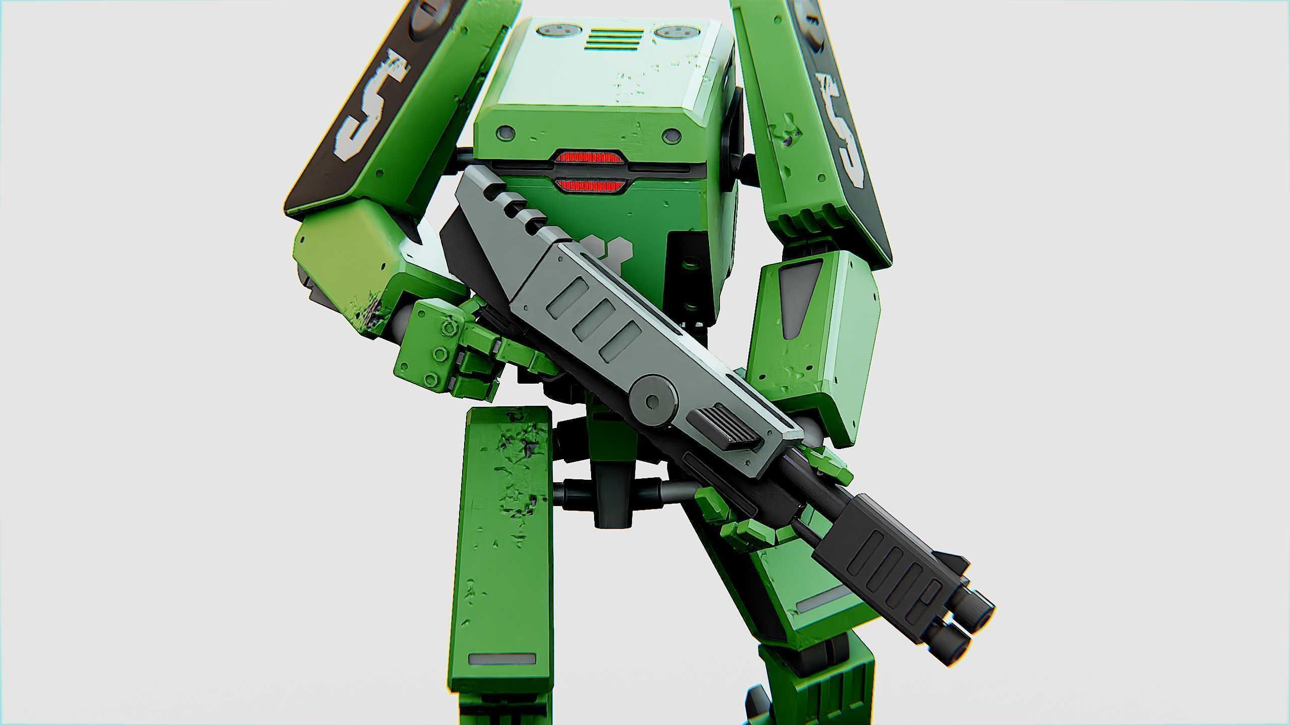 BATTLE DROID X-2000  Rigged for Unreal Engine - Unity - MIXAMO 3D model_16