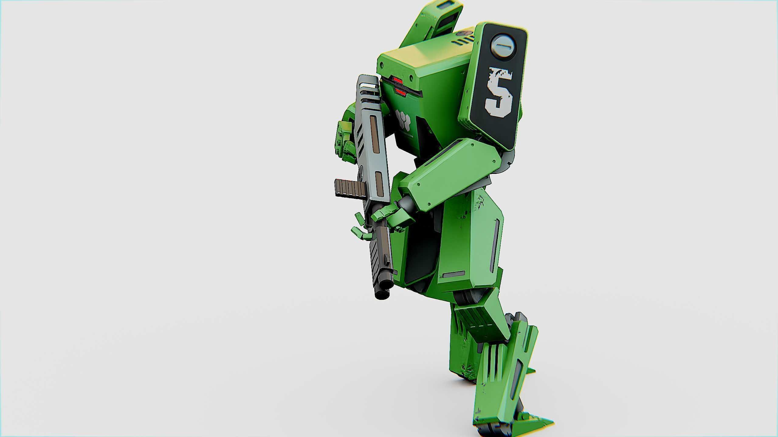 BATTLE DROID X-2000  Rigged for Unreal Engine - Unity - MIXAMO 3D model_4