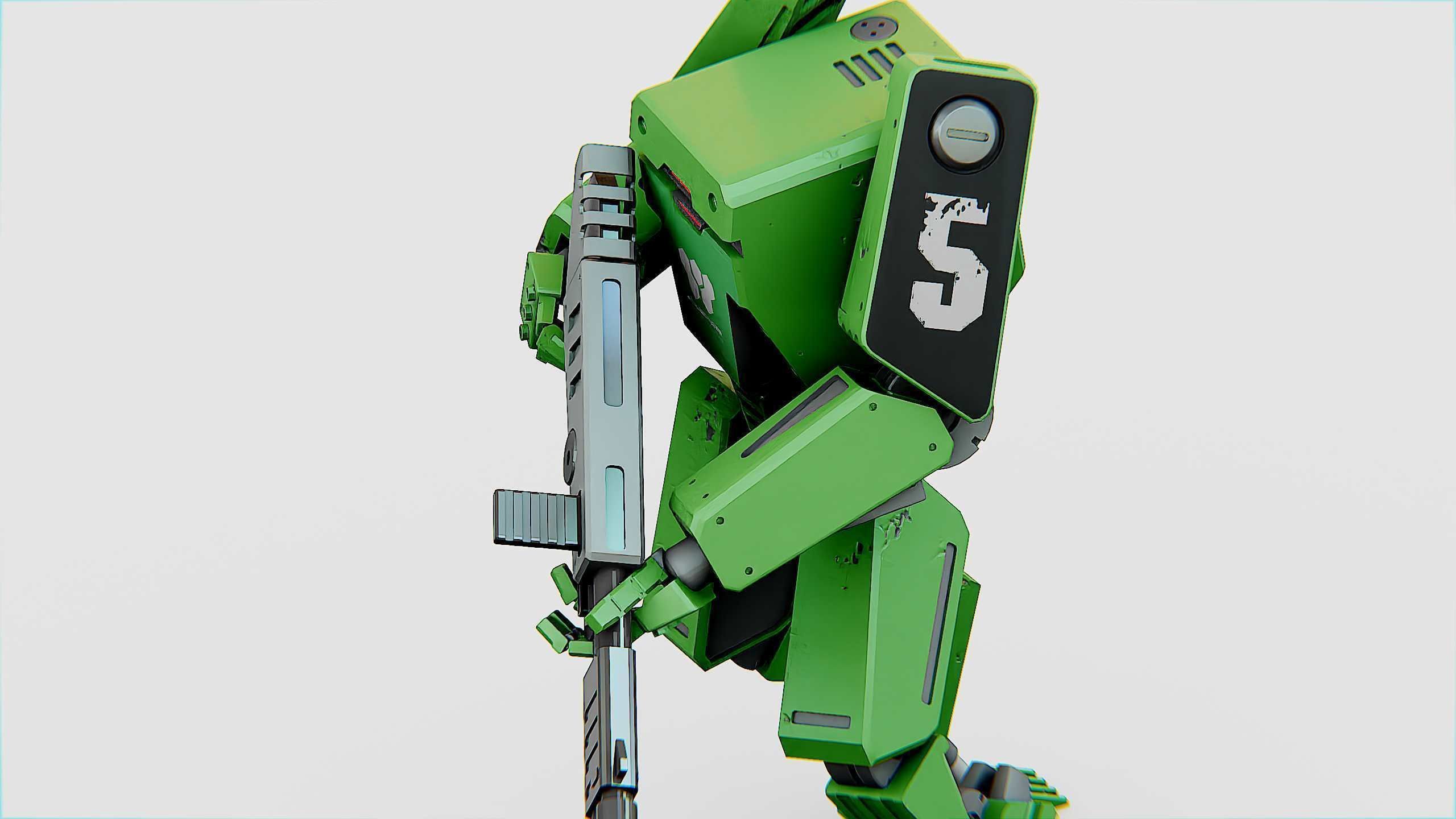 BATTLE DROID X-2000  Rigged for Unreal Engine - Unity - MIXAMO 3D model_18