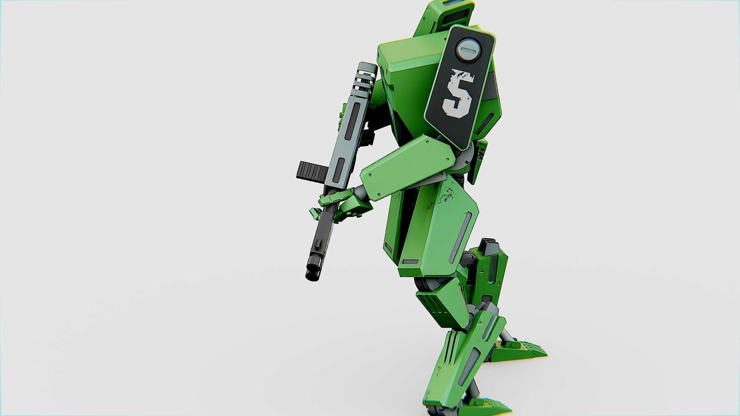 BATTLE DROID X-2000  Rigged for Unreal Engine - Unity - MIXAMO 3D model_5