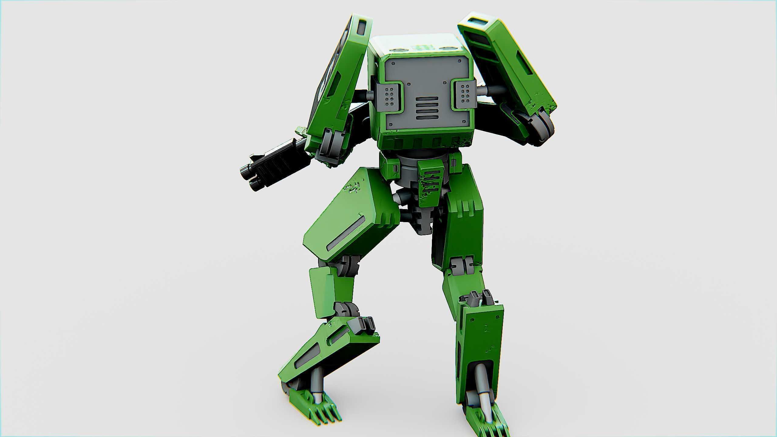 BATTLE DROID X-2000  Rigged for Unreal Engine - Unity - MIXAMO 3D model_9