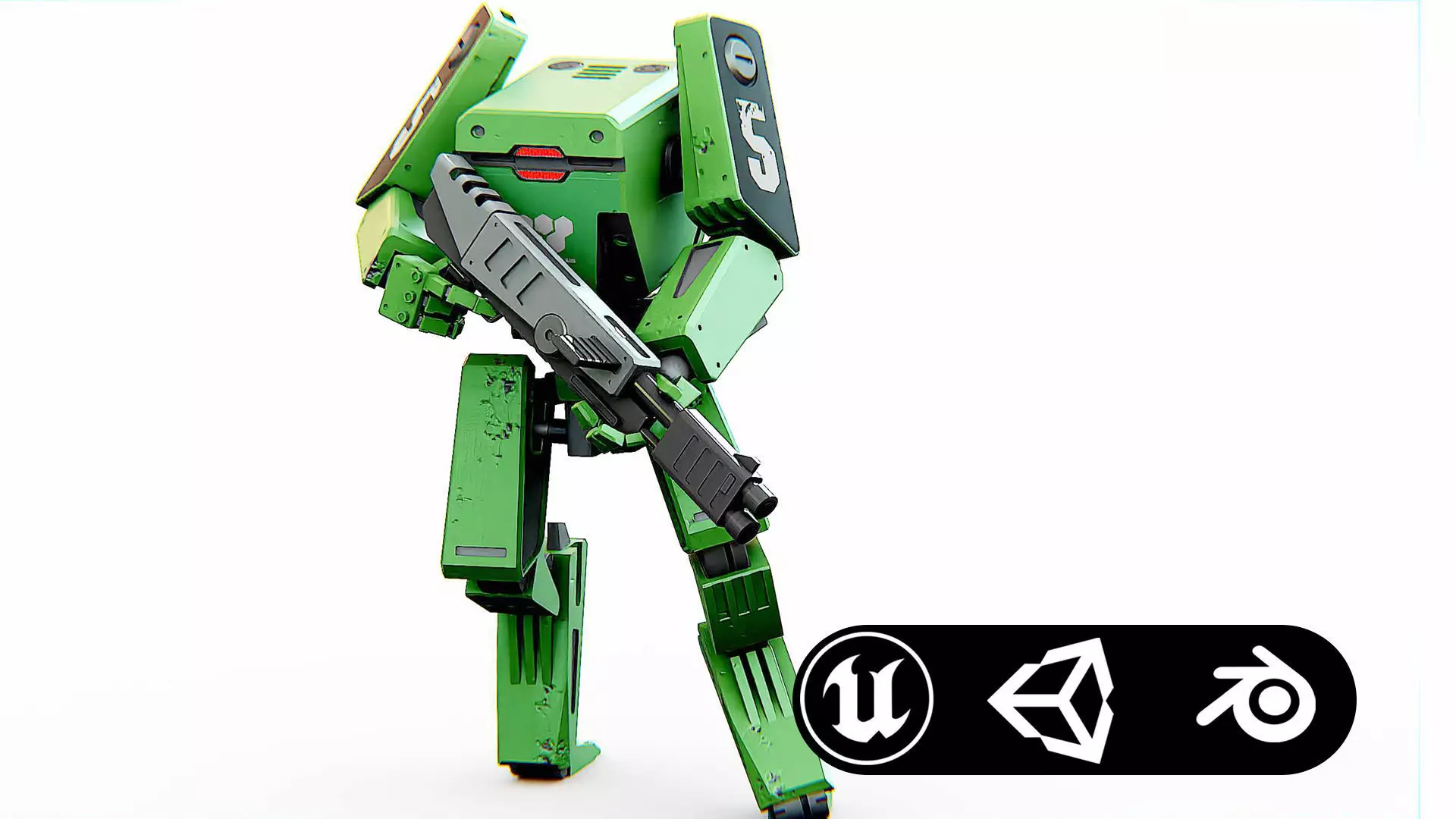 BATTLE DROID X-2000  Rigged for Unreal Engine - Unity - MIXAMO 3D model_0