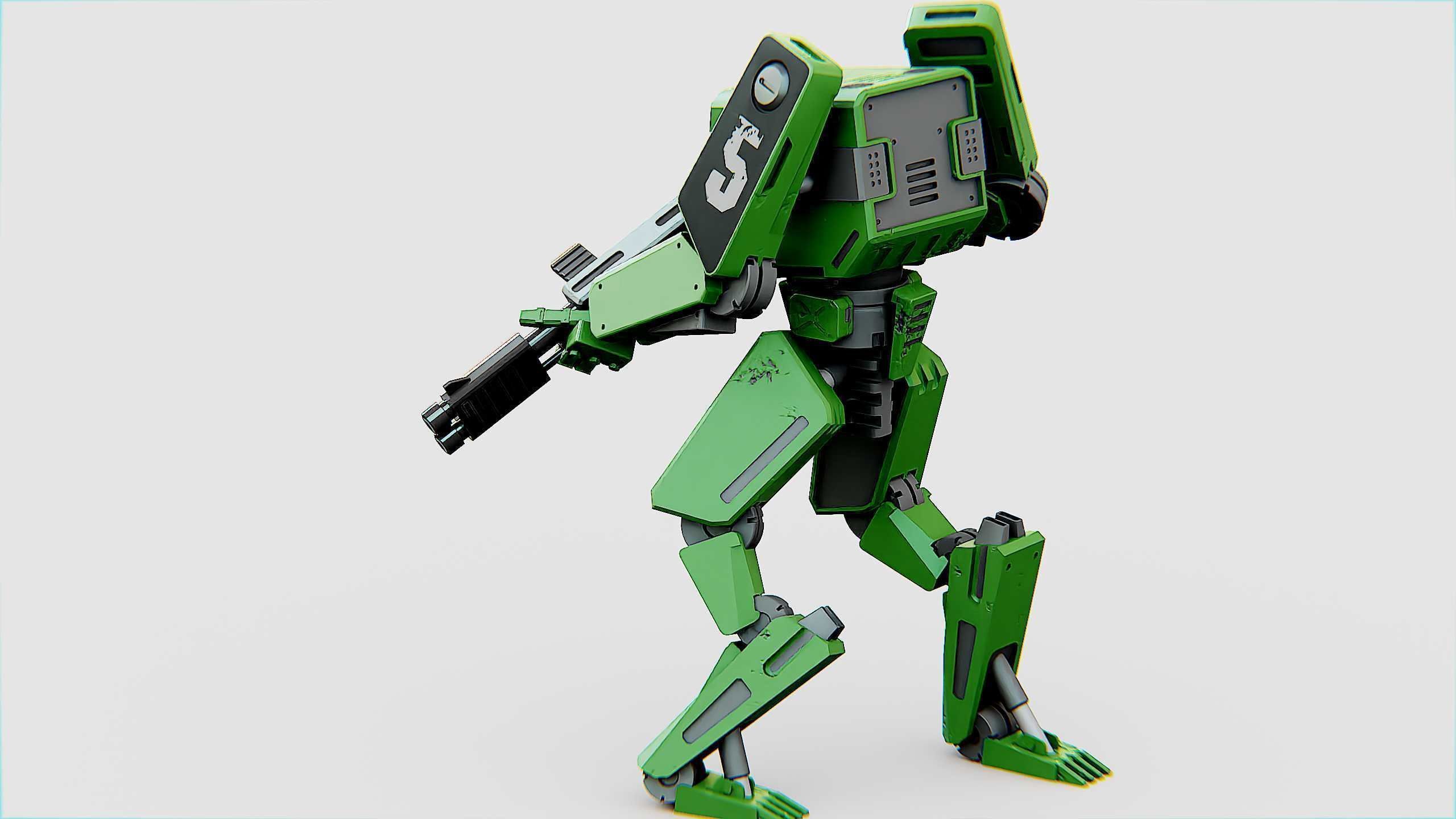 BATTLE DROID X-2000  Rigged for Unreal Engine - Unity - MIXAMO 3D model_7