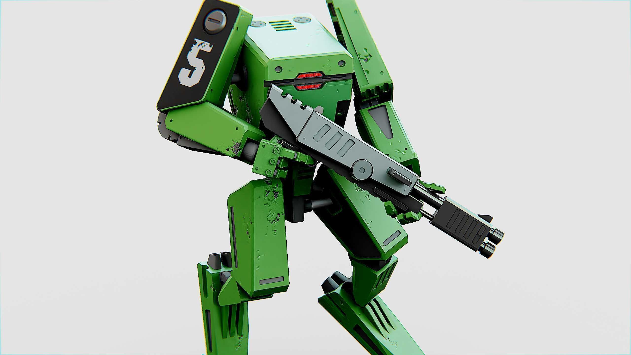 BATTLE DROID X-2000  Rigged for Unreal Engine - Unity - MIXAMO 3D model_15