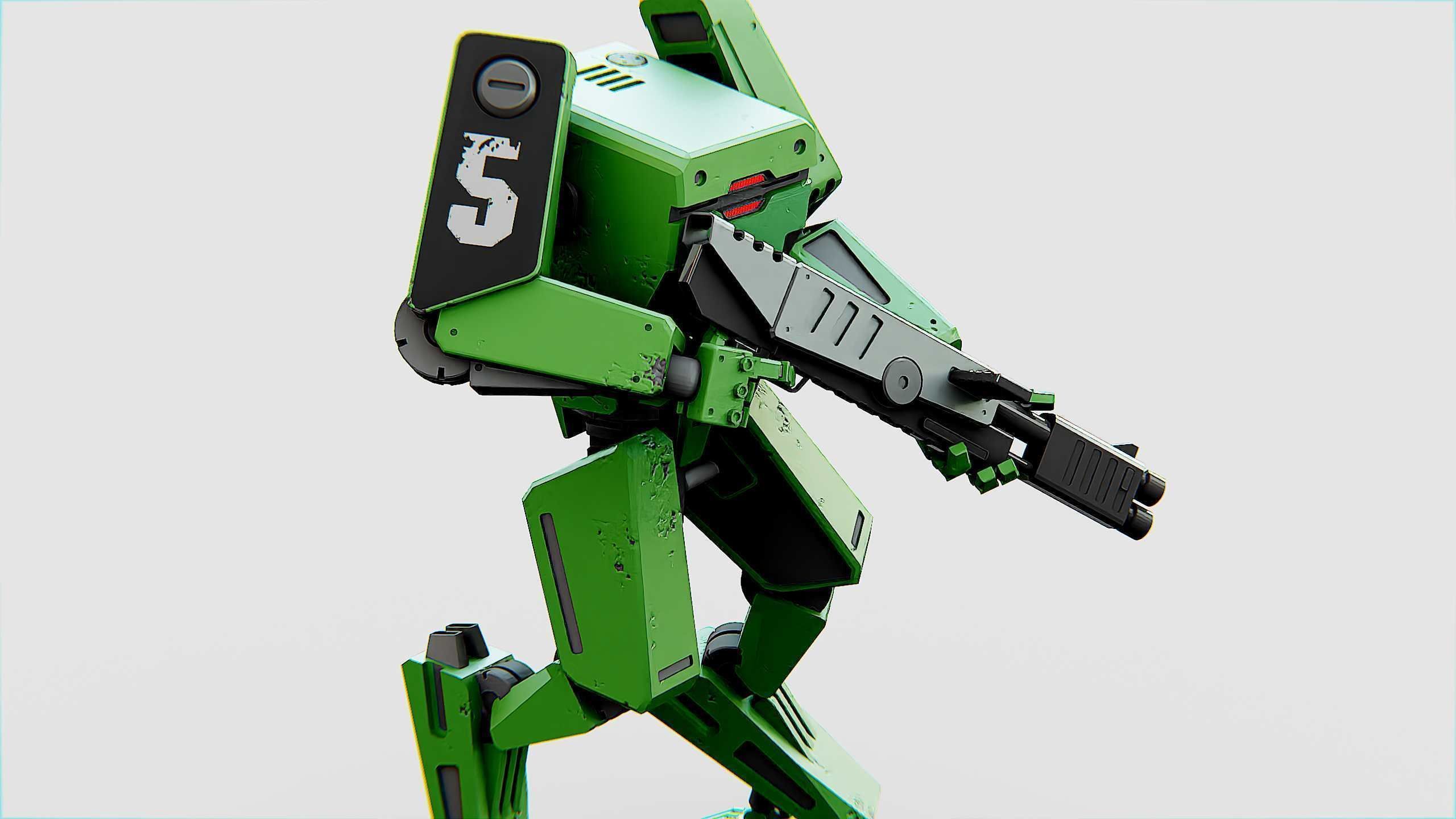 BATTLE DROID X-2000  Rigged for Unreal Engine - Unity - MIXAMO 3D model_14