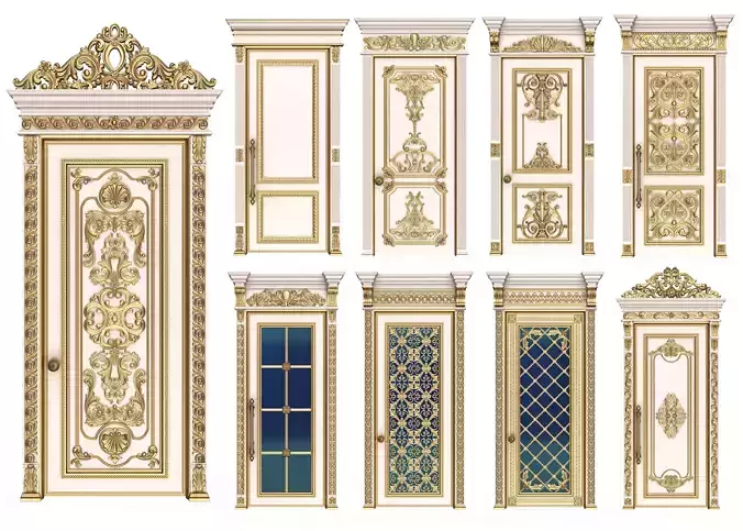 Doors Collection 0302 Low-poly 3D model Doors Collection 0302 Low-poly 3D model