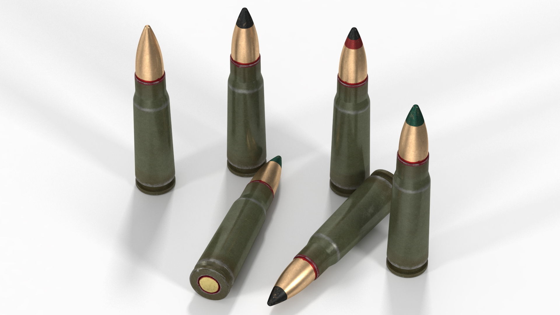 Soviet or Russian Cartridge for AK 47 3D model_3