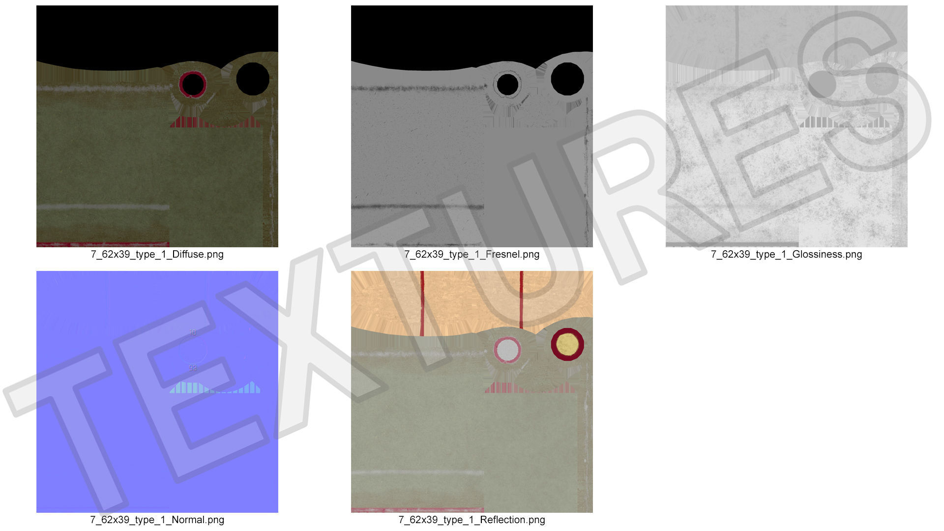 Soviet or Russian Cartridge for AK 47 3D model_15