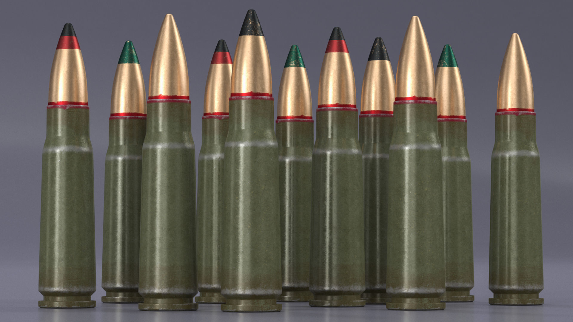 Soviet or Russian Cartridge for AK 47 3D model_2