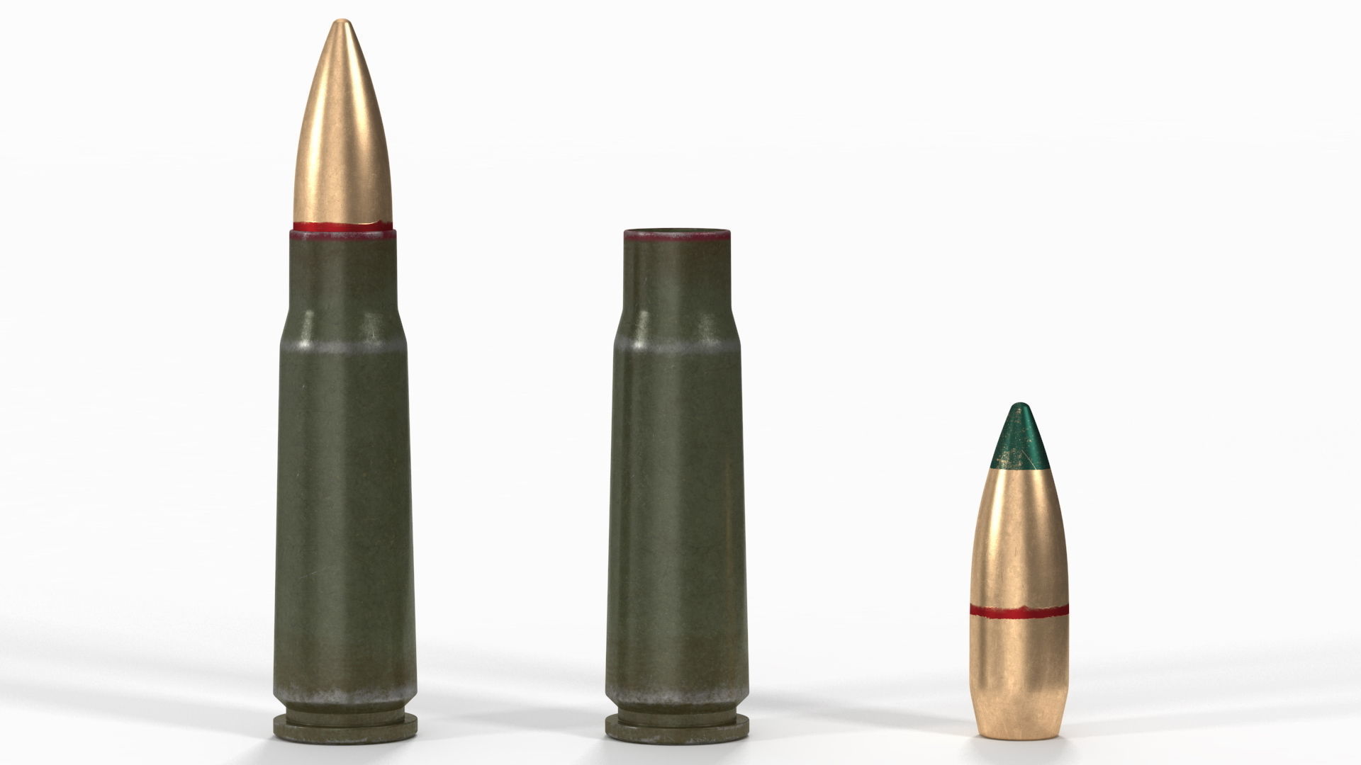 Soviet or Russian Cartridge for AK 47 3D model_4