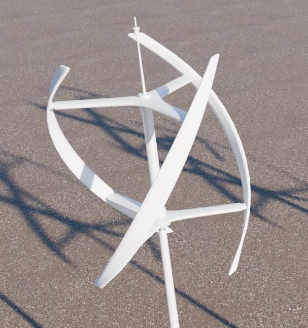 Vertical wind turbine 3D model_4