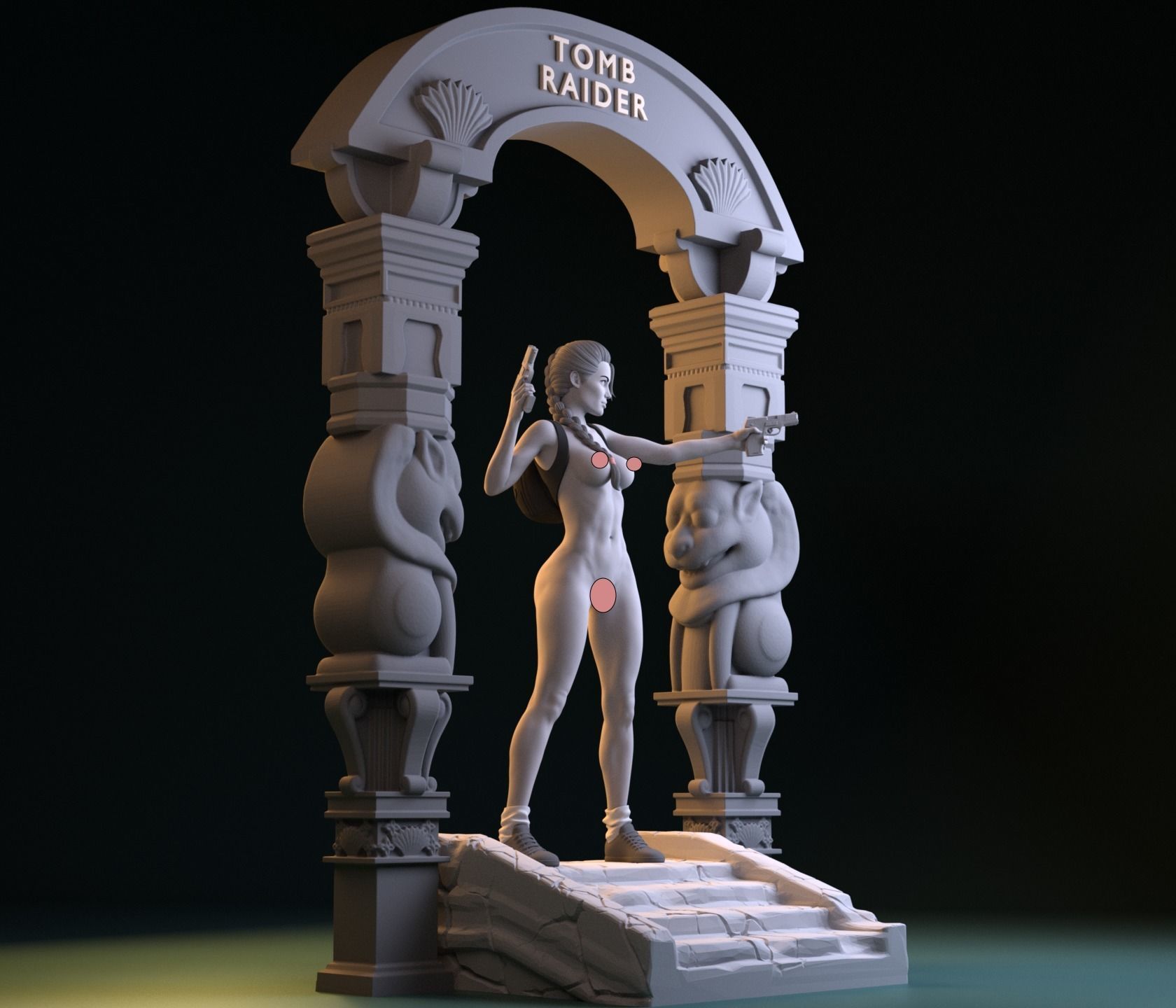 LARA CROFT  - TOMB RAIDER  - SFW AND NSFW -  DIORAMA 3D print model_10