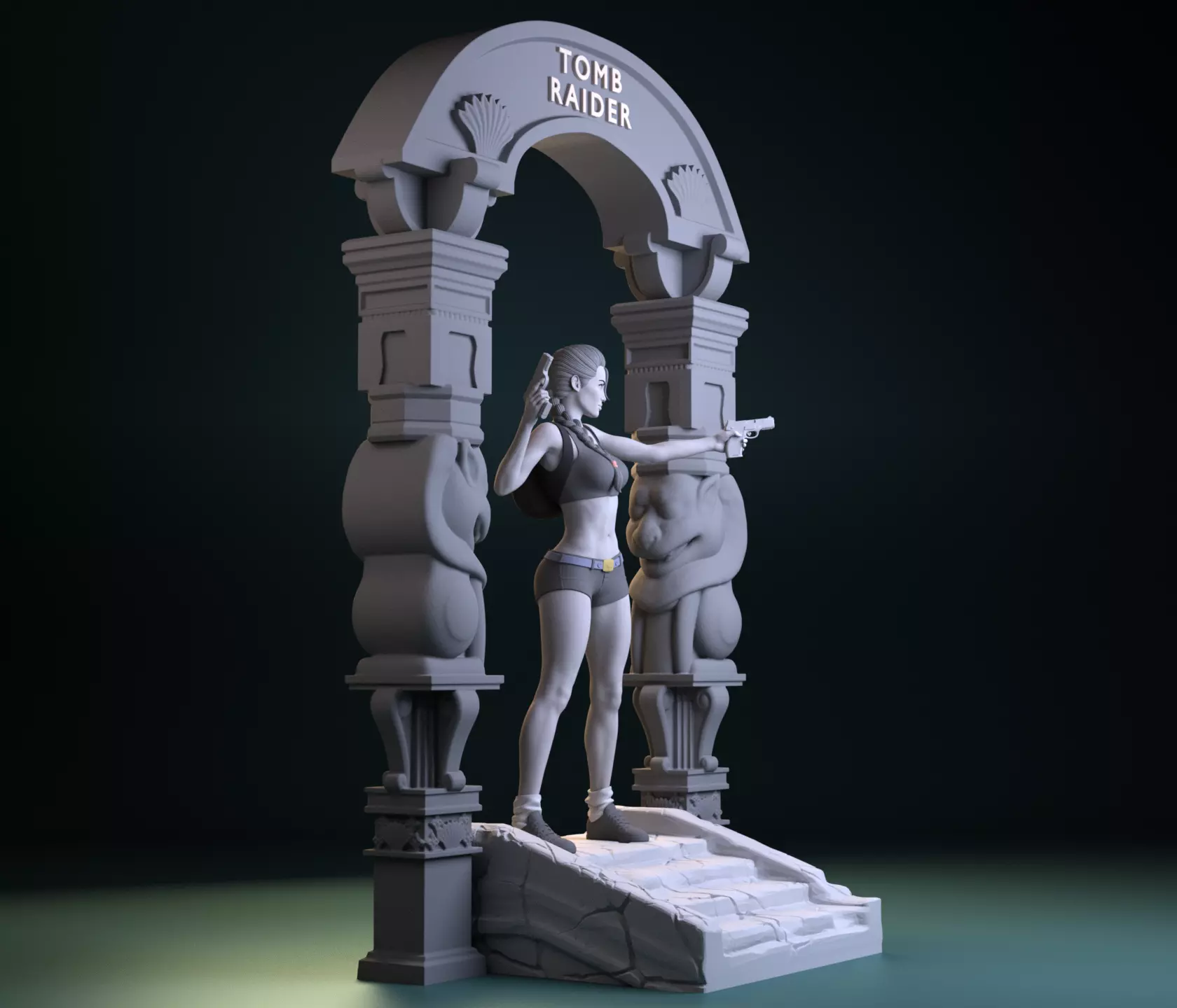 LARA CROFT  - TOMB RAIDER  - SFW AND NSFW -  DIORAMA 3D print model_0