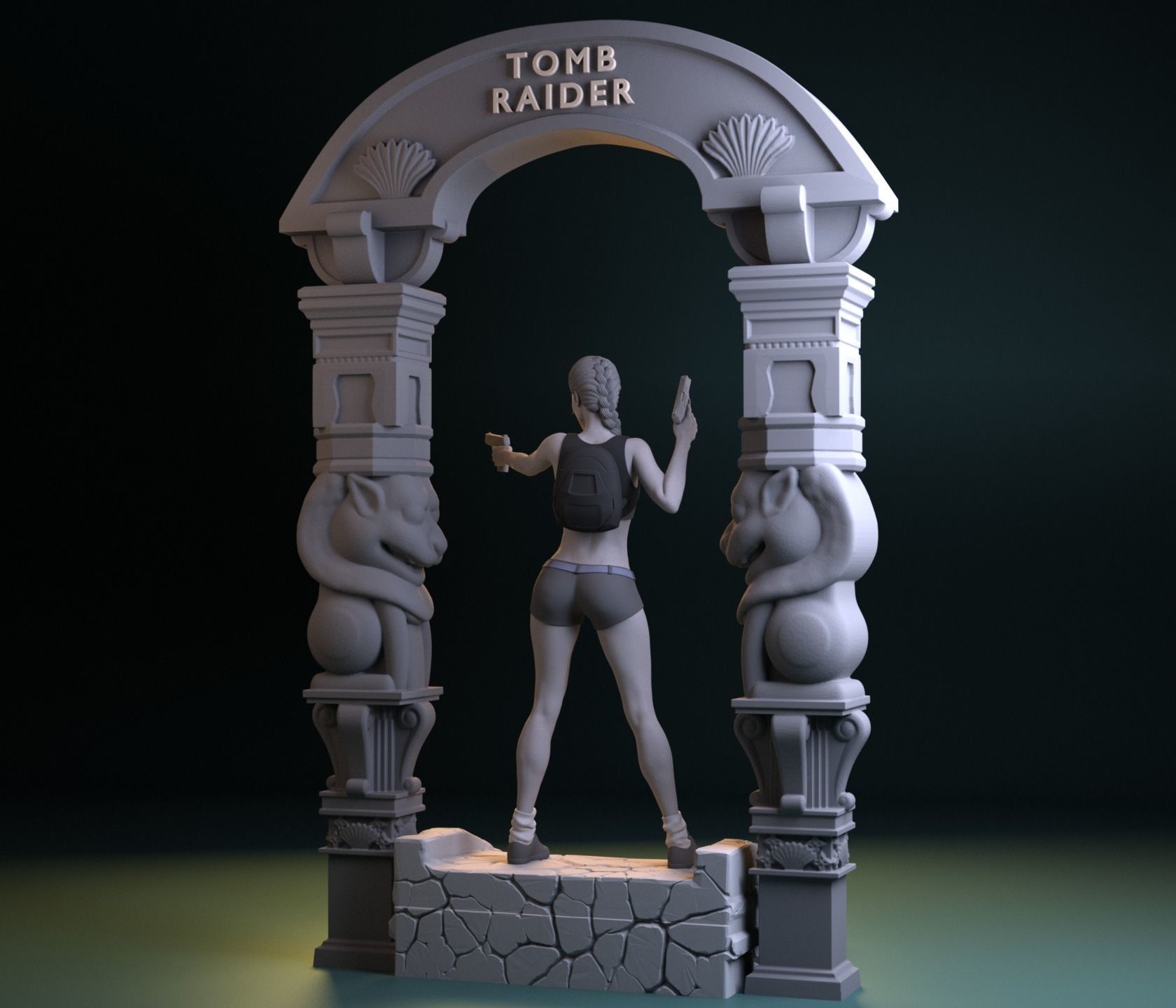 LARA CROFT  - TOMB RAIDER  - SFW AND NSFW -  DIORAMA 3D print model_4