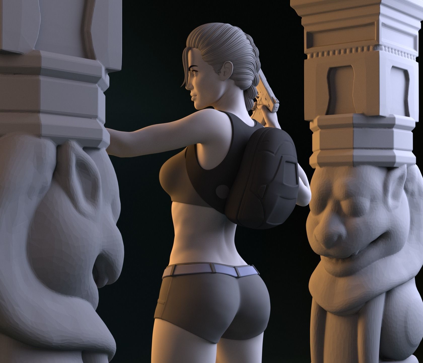LARA CROFT  - TOMB RAIDER  - SFW AND NSFW -  DIORAMA 3D print model_6