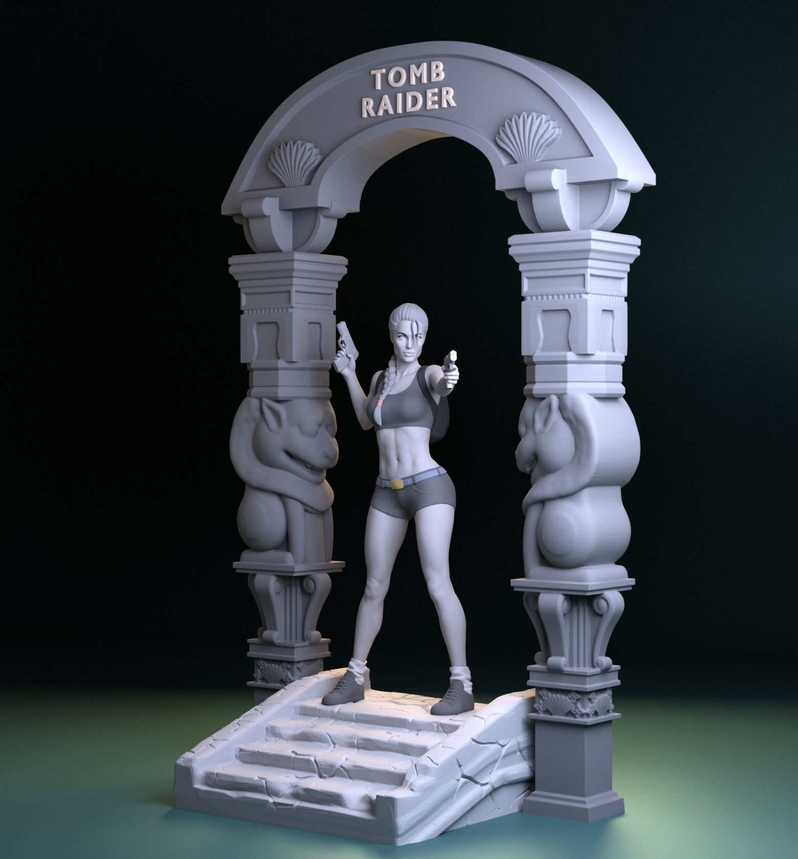 LARA CROFT  - TOMB RAIDER  - SFW AND NSFW -  DIORAMA 3D print model_3