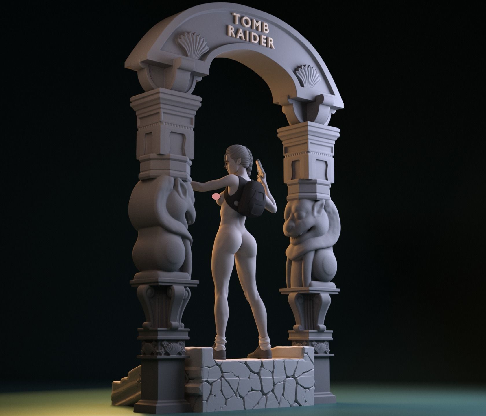 LARA CROFT  - TOMB RAIDER  - SFW AND NSFW -  DIORAMA 3D print model_11