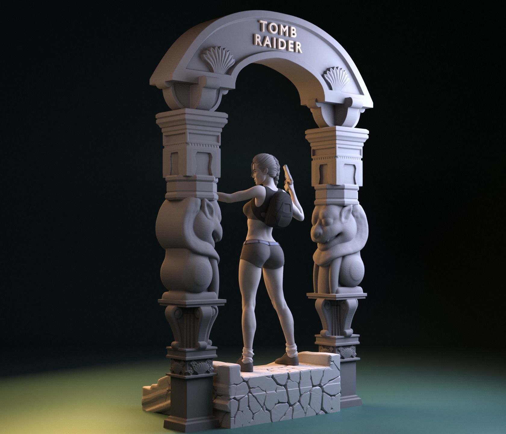LARA CROFT  - TOMB RAIDER  - SFW AND NSFW -  DIORAMA 3D print model_7