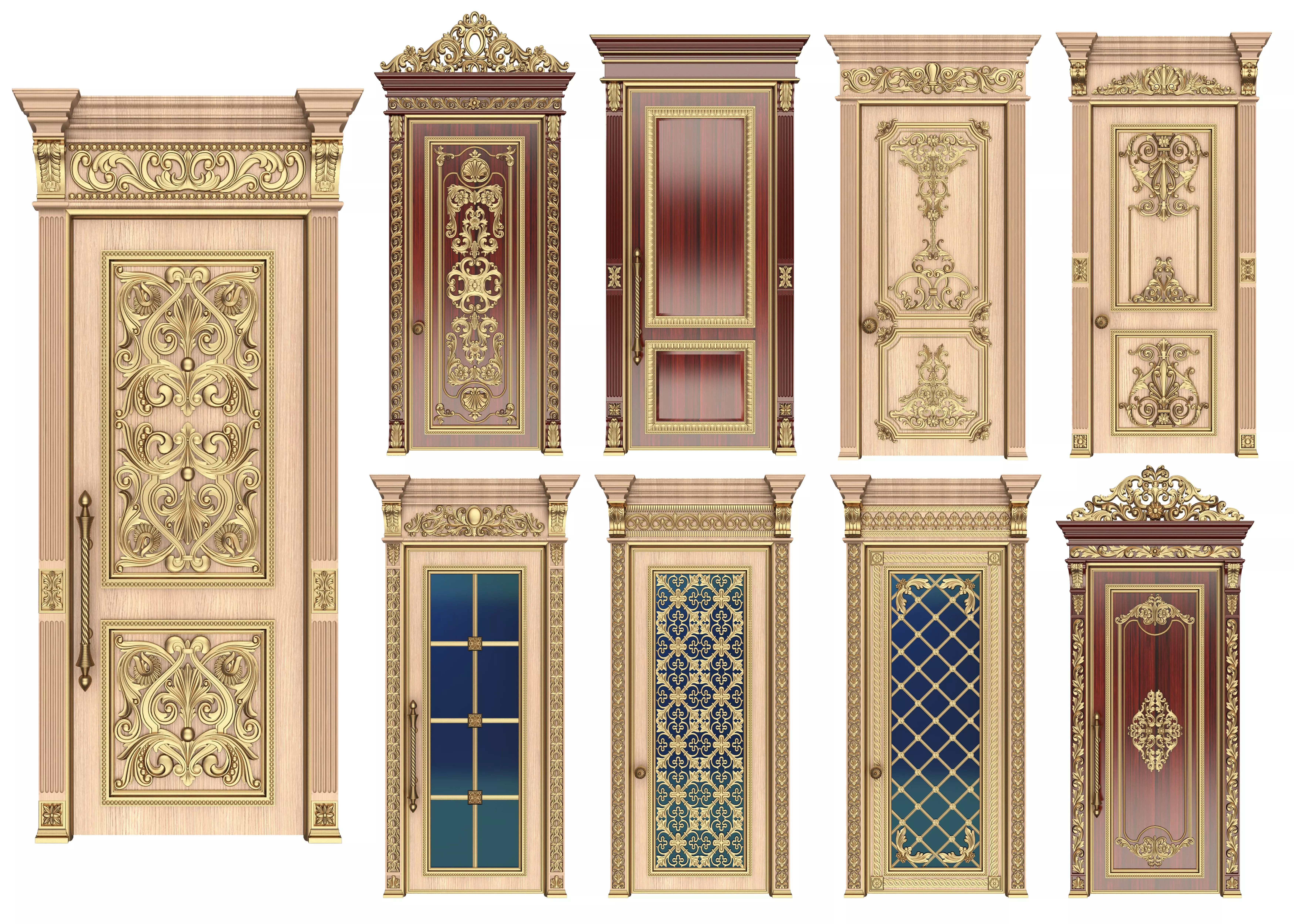 Doors Collection 0303 Low-poly 3D model_0