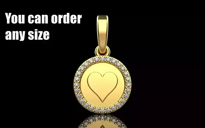 Card hearts pendant model 608 3D print model