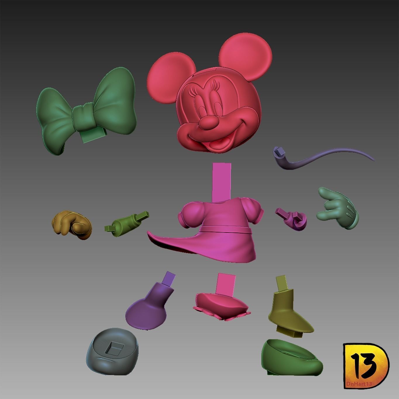 MiniPrint 008 Mini Mouse 3D print model_4