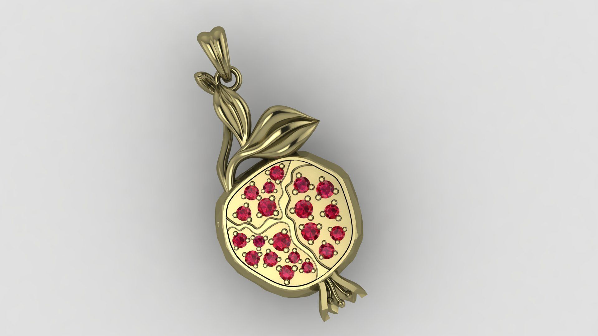 pomegranate pendant 3D print model_4