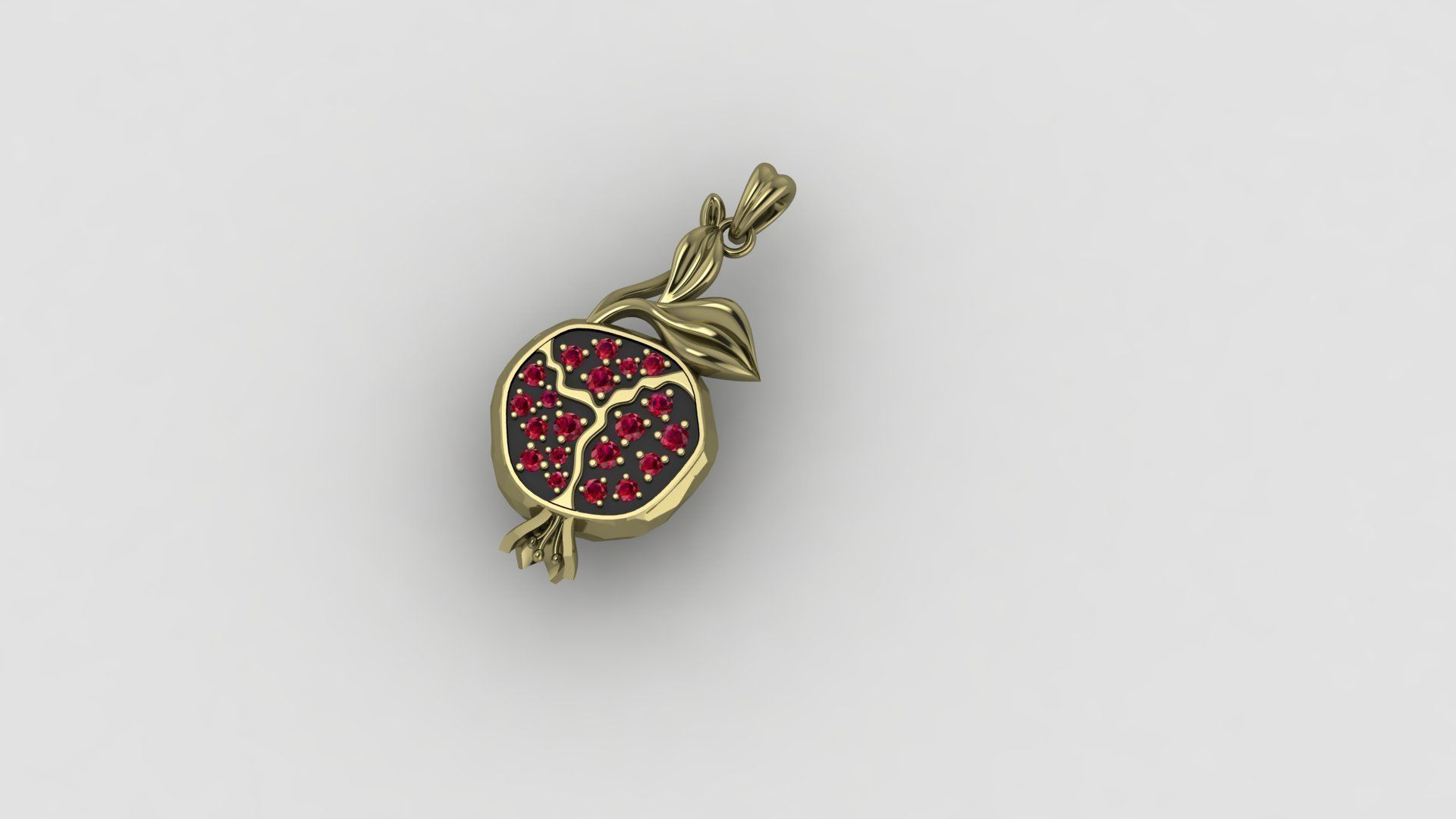 pomegranate pendant 3D print model_1