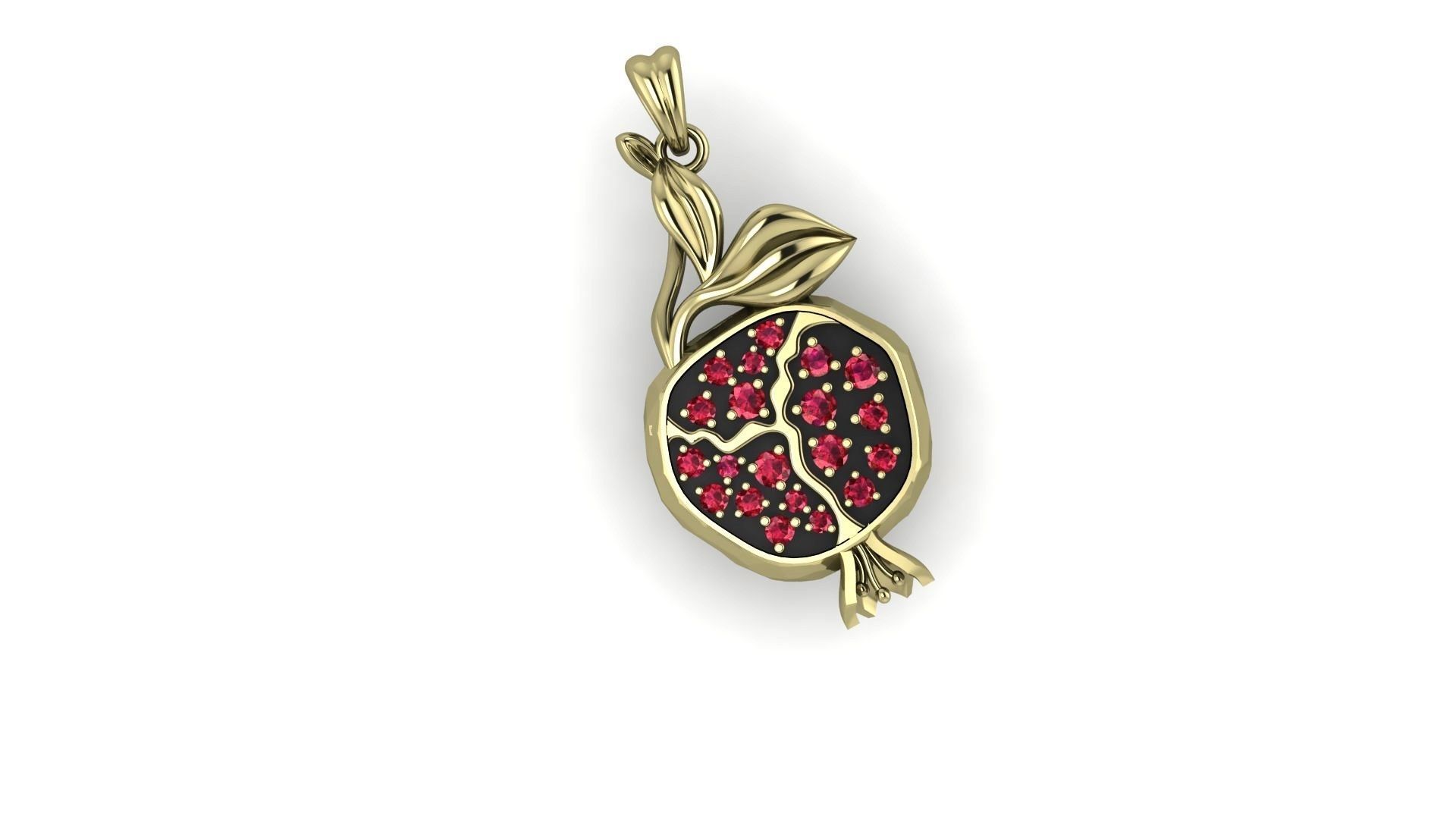 pomegranate pendant 3D print model_2