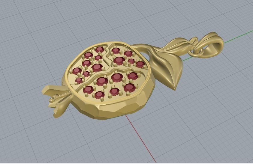 pomegranate pendant 3D print model_6