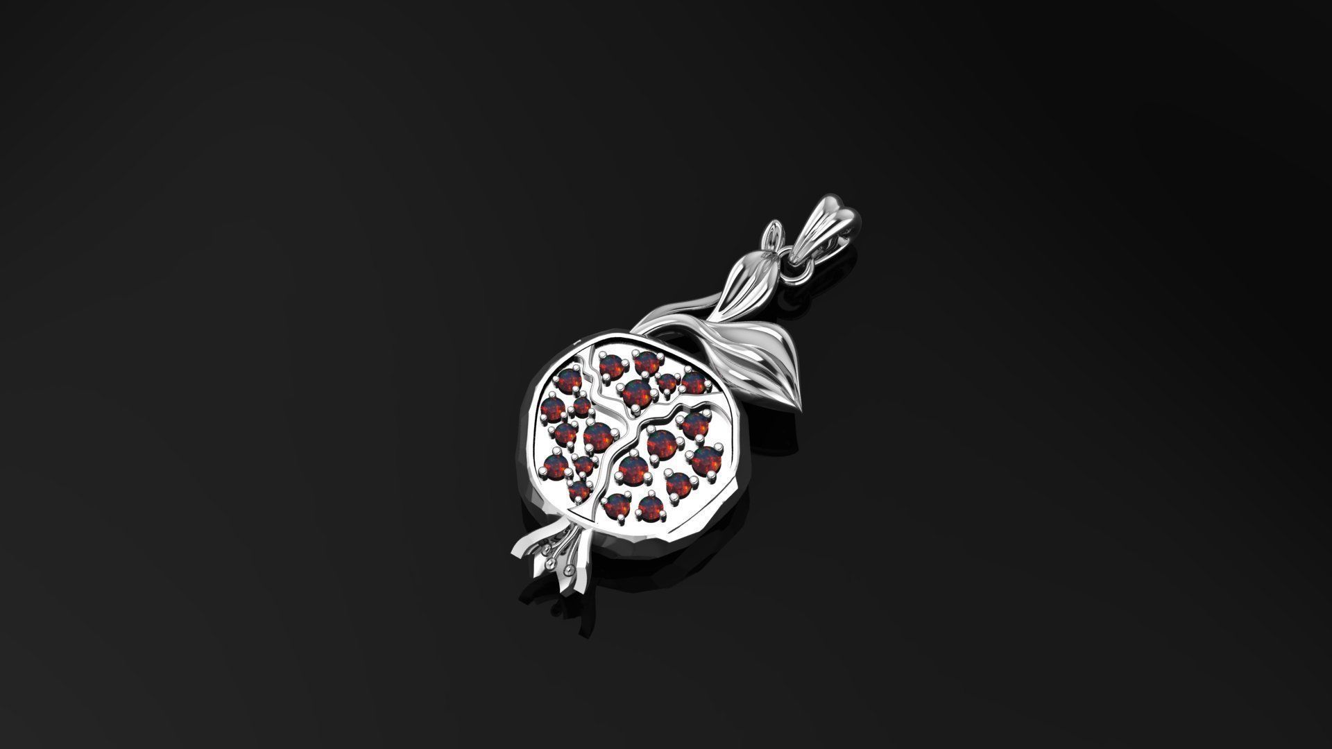 pomegranate pendant 3D print model_3