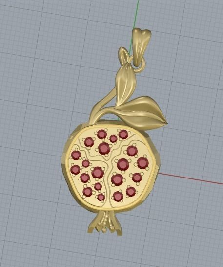 pomegranate pendant 3D print model_5