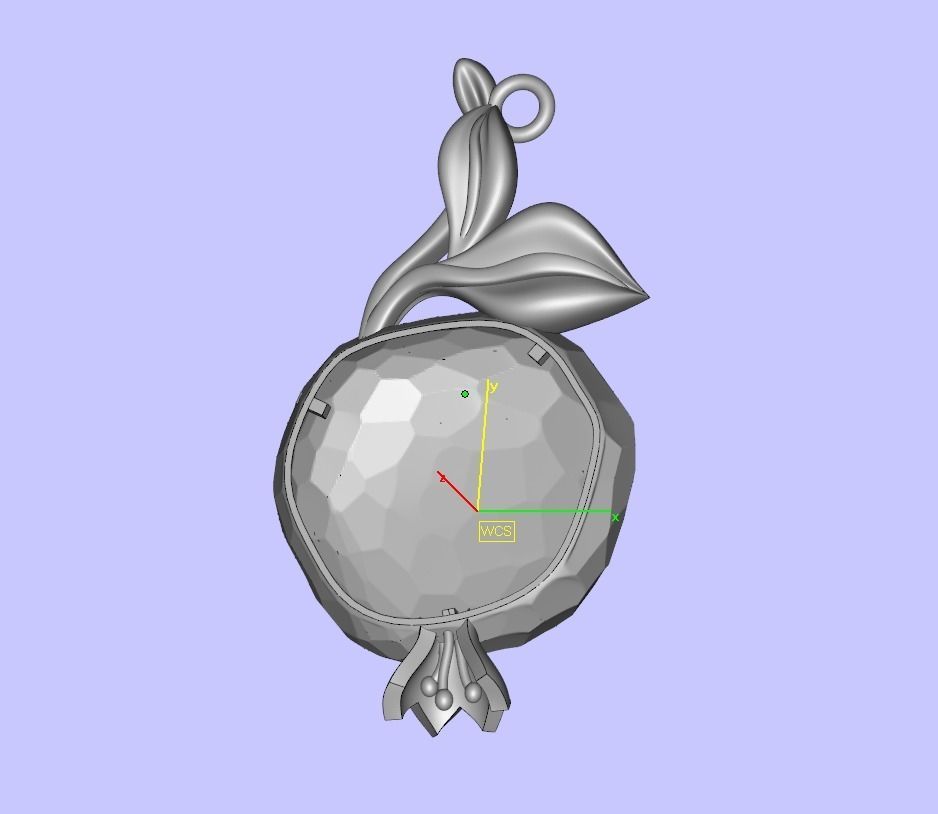 pomegranate pendant 3D print model_10