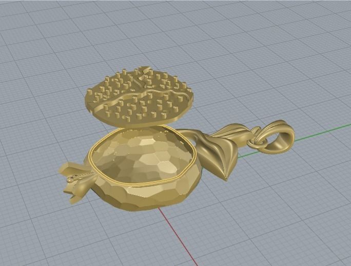 pomegranate pendant 3D print model_13