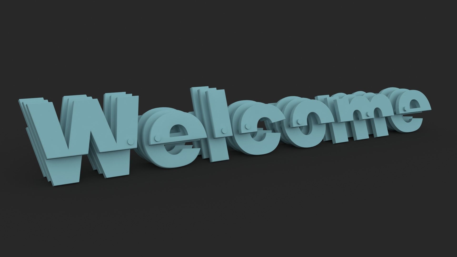Welcome written STL 3D print model_1