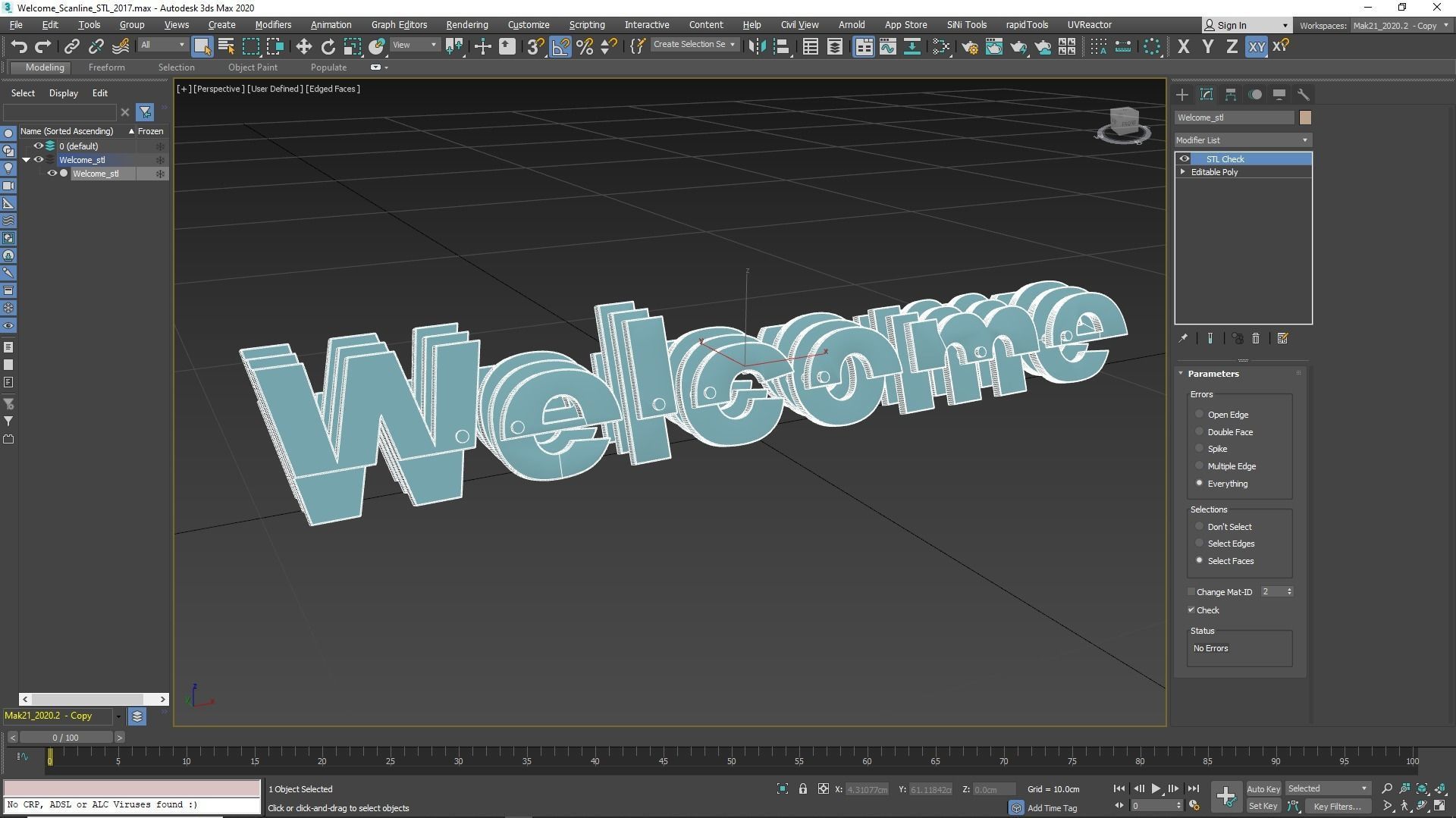 Welcome written STL 3D print model_7