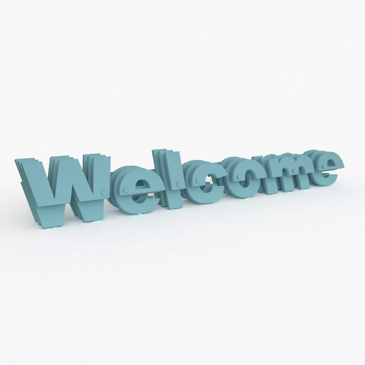 Welcome written STL 3D print model_0