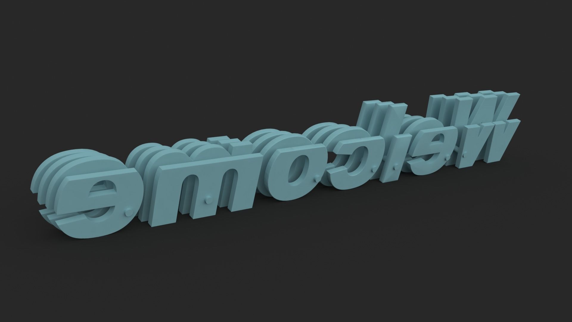 Welcome written STL 3D print model_2