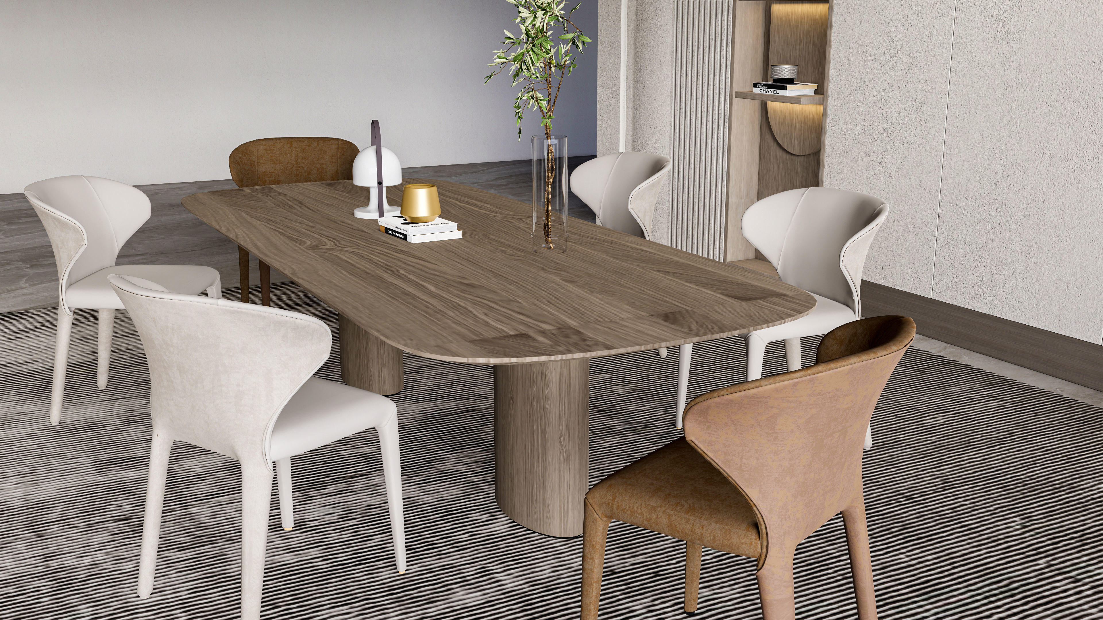 Dining room interior Dining wall Dining table full scene 05 3D model