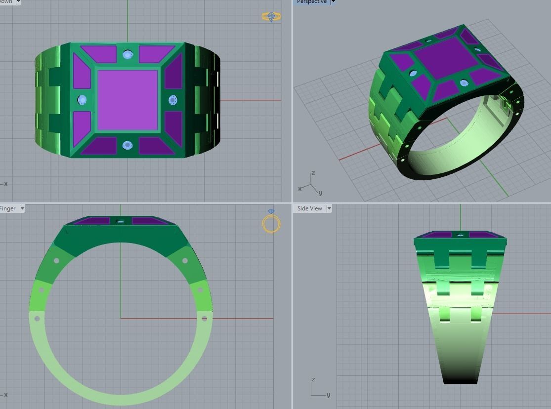 men ring 3D print model_3
