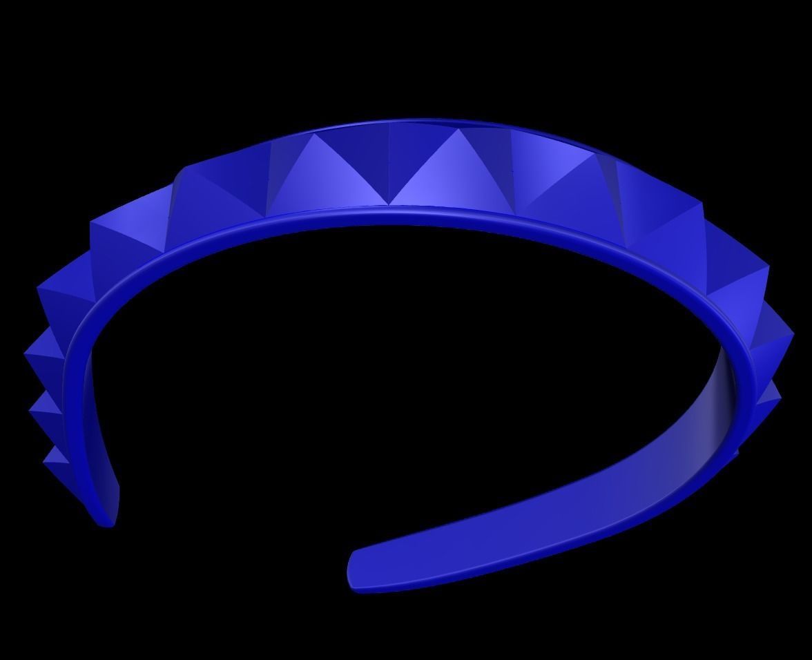 Studded headband punk rock fashion  3D print model_1
