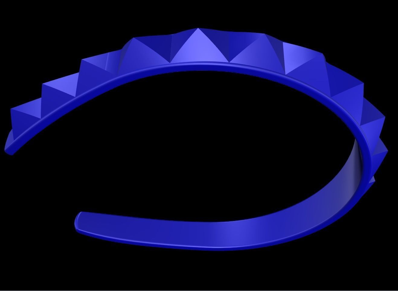 Studded headband punk rock fashion  3D print model_3