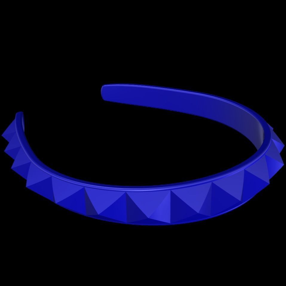 Studded headband punk rock fashion  3D print model_2
