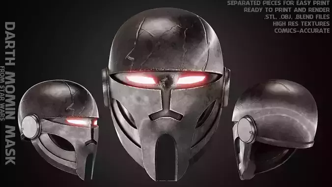 Star Wars Darth Momin Helmet for Cosplay 3D print model