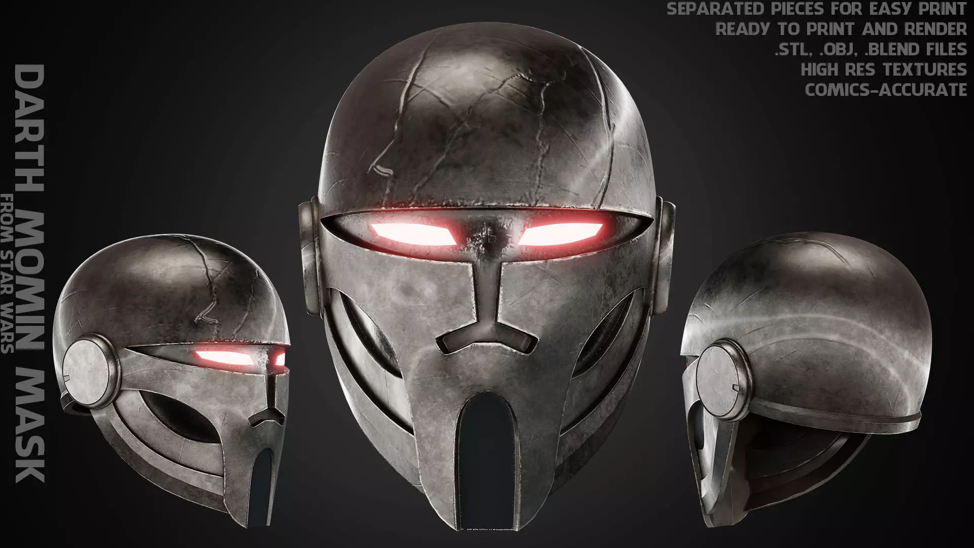 Star Wars Darth Momin Helmet for Cosplay 3D print model_0