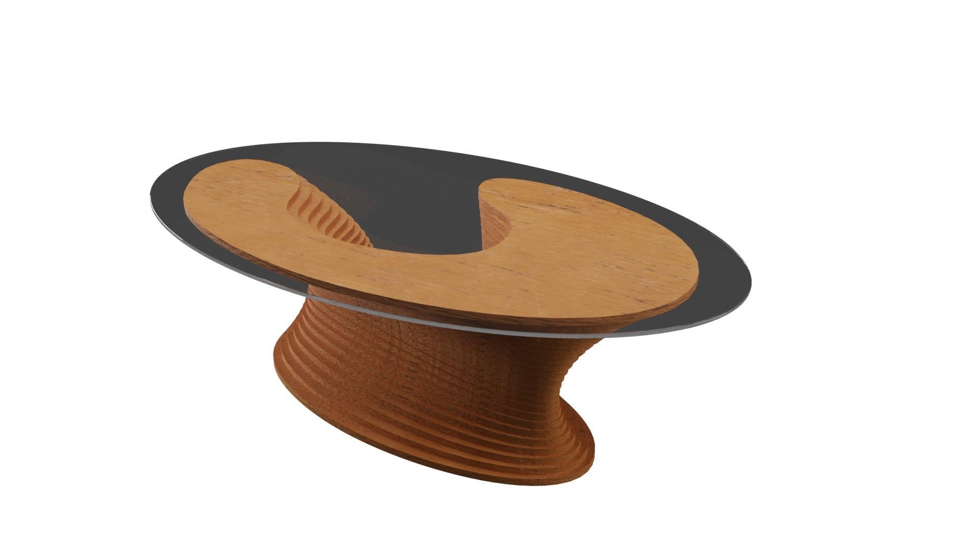 Parametric Wavy Wooden Furniture 02 - Coffee Table 3D model_4