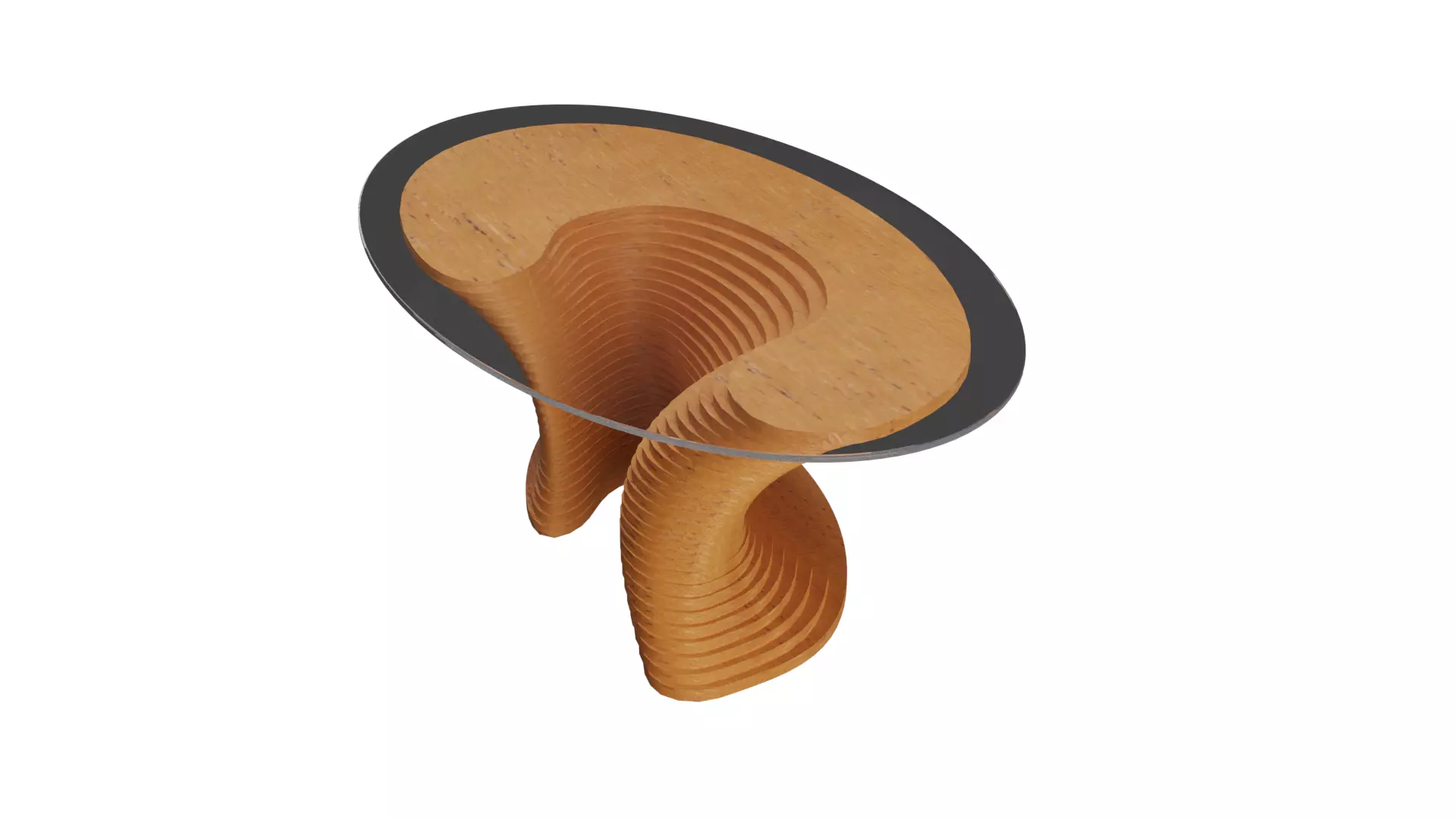 Parametric Wavy Wooden Furniture 02 - Coffee Table 3D model_0