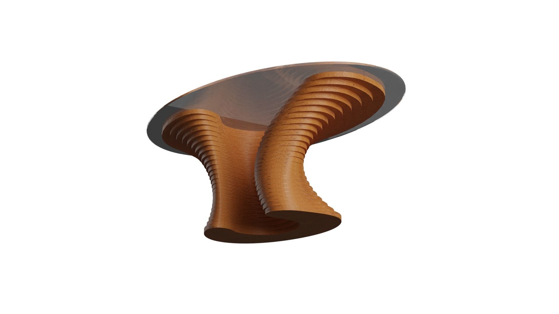 Parametric Wavy Wooden Furniture 02 - Coffee Table 3D model_2