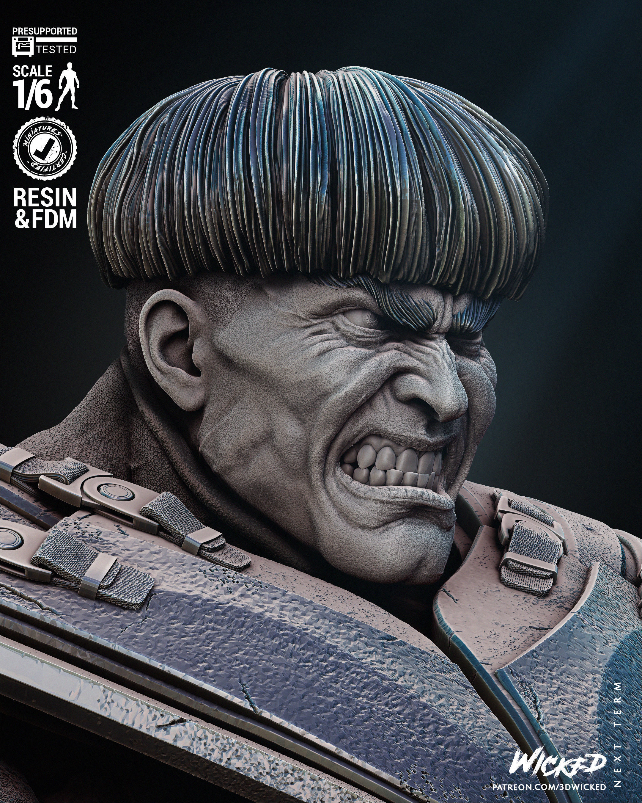 Wicked Marvel War Sculpture Tested for 3D printing 3D print model_38