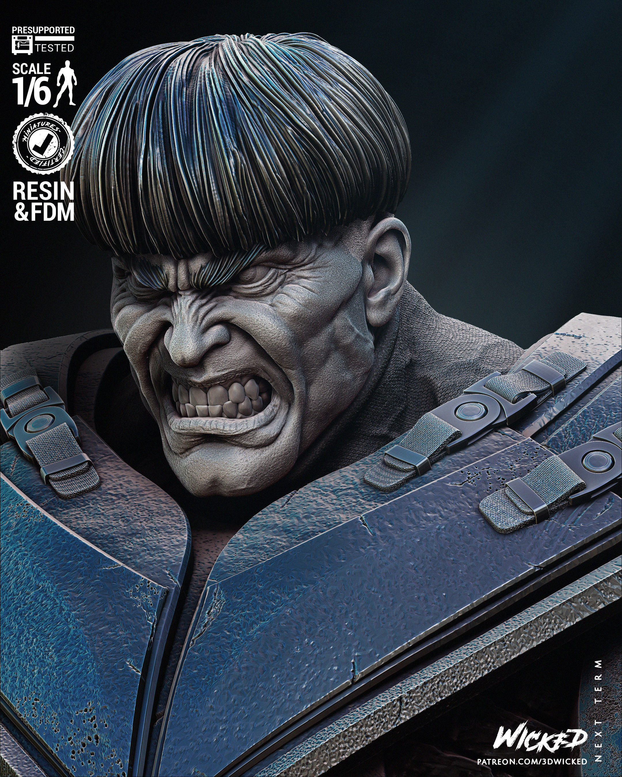 Wicked Marvel War Sculpture Tested for 3D printing 3D print model_8