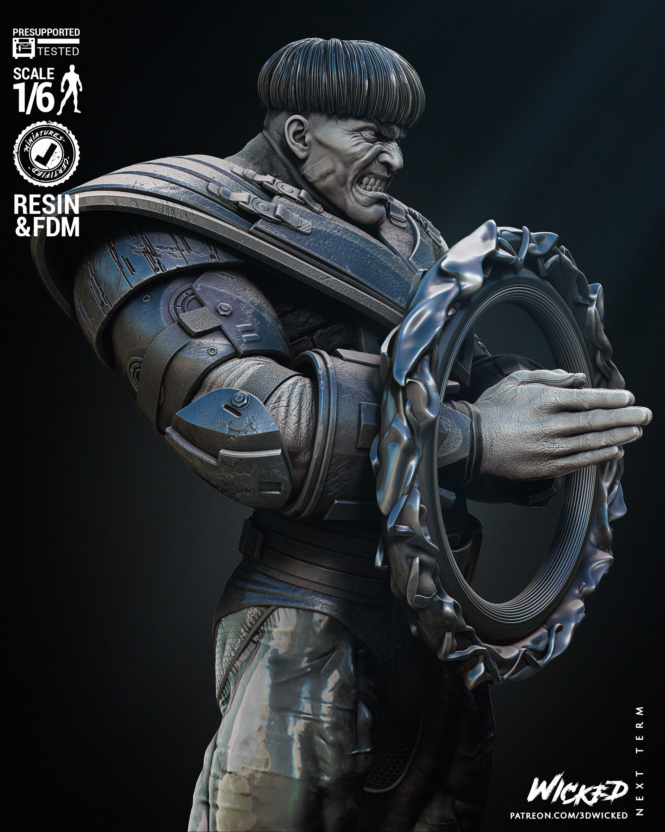 Wicked Marvel War Sculpture Tested for 3D printing 3D print model_35